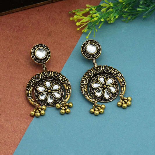 Gold Oxidised Earrings