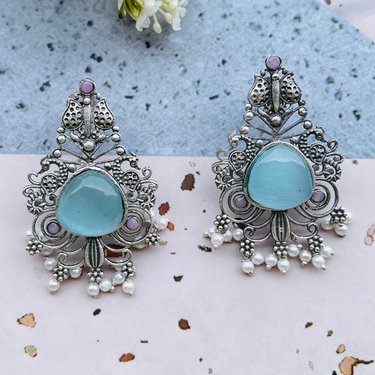 Butterfly Design Monalisa Stone Stud Earrings