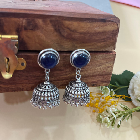 Navy Blue Jhumki Earring