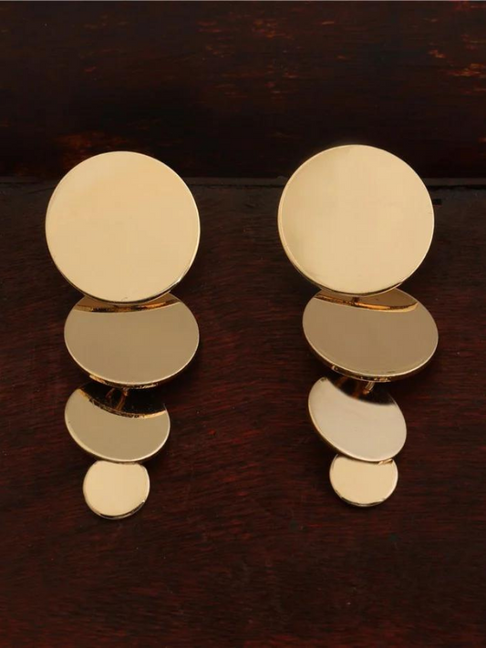 Gold Plated Hand Crafted Circular Drop Earring