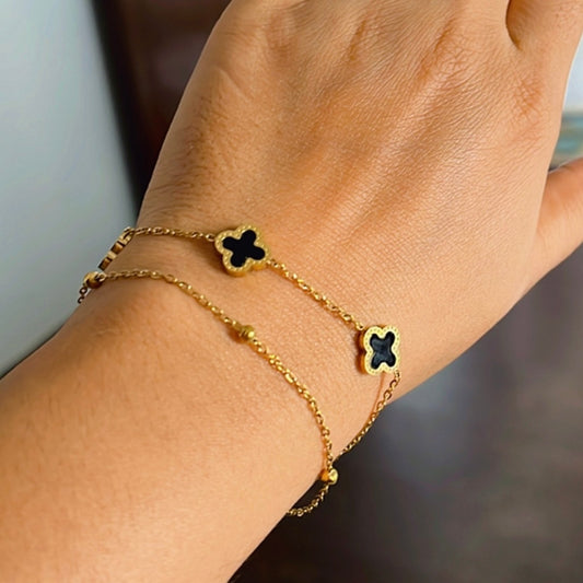 Black Clover Chain Bracelet