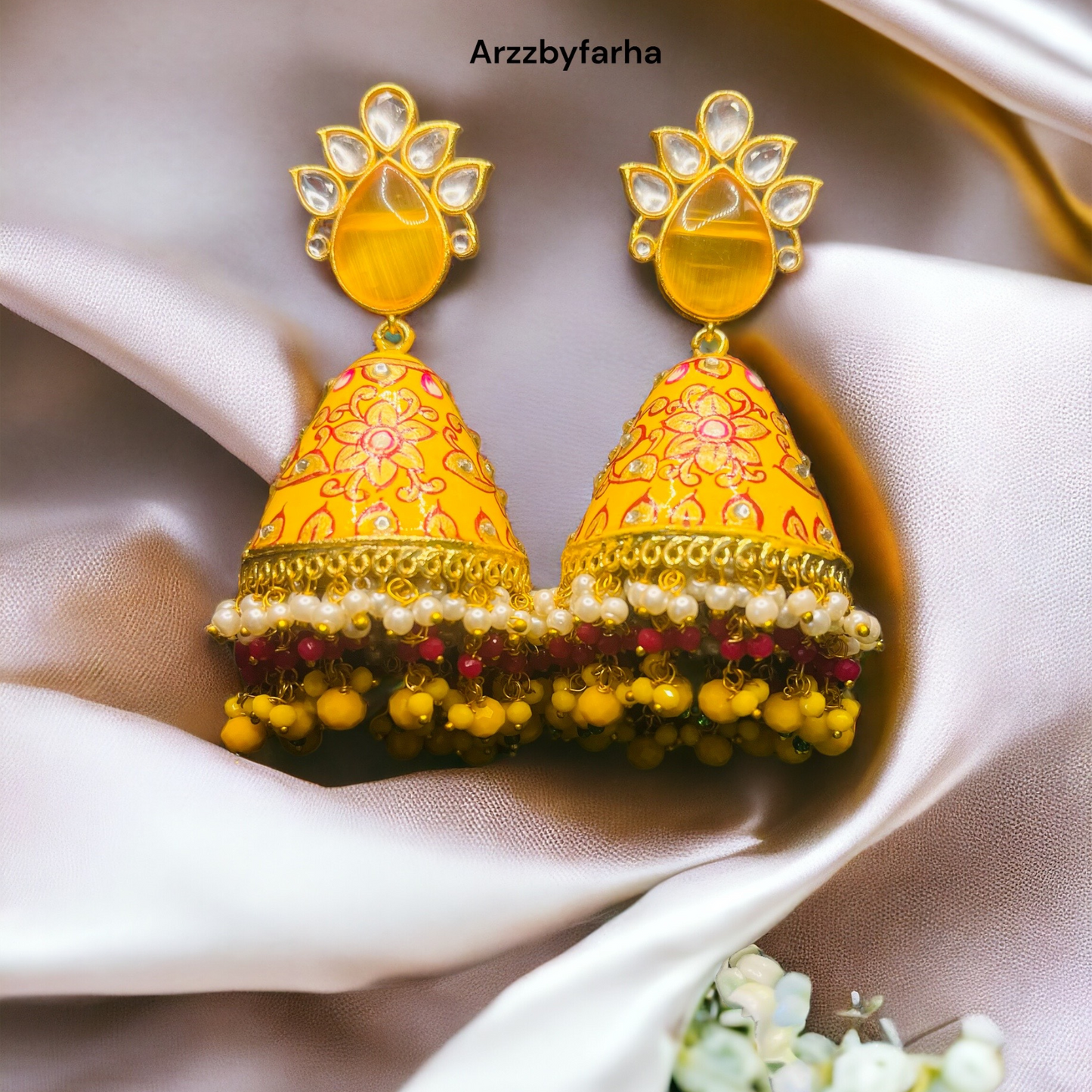 Celebrity Style Meena Jhumka Earrings