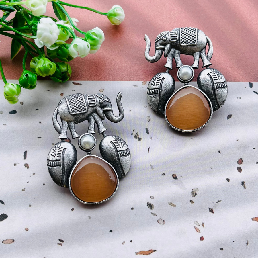Elephant Peach Studs