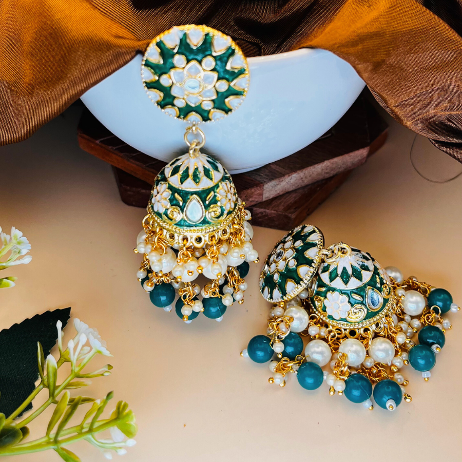 Beautiful Mirror Jhumka Earrings