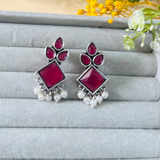 Ruby Pink Studs Earring