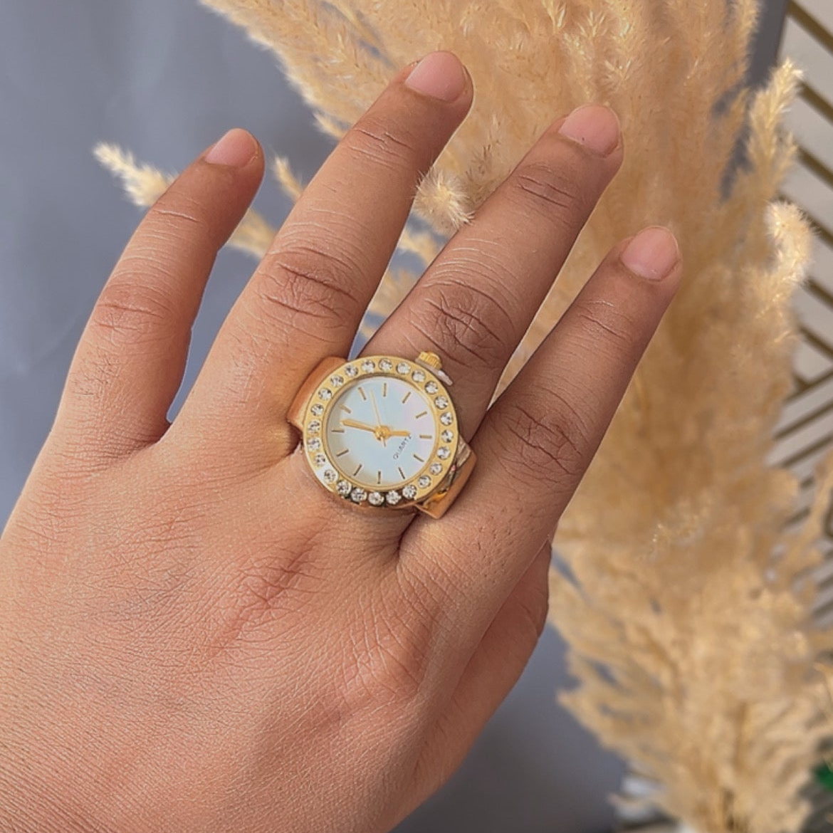 White Dial Watch Ring