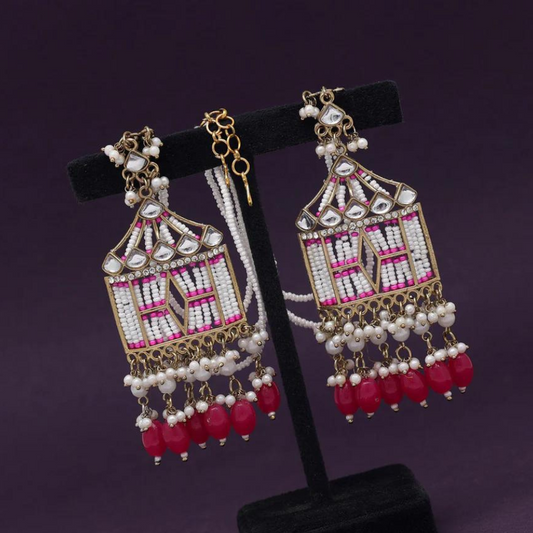 Rani Color Kundan Doli Earrings