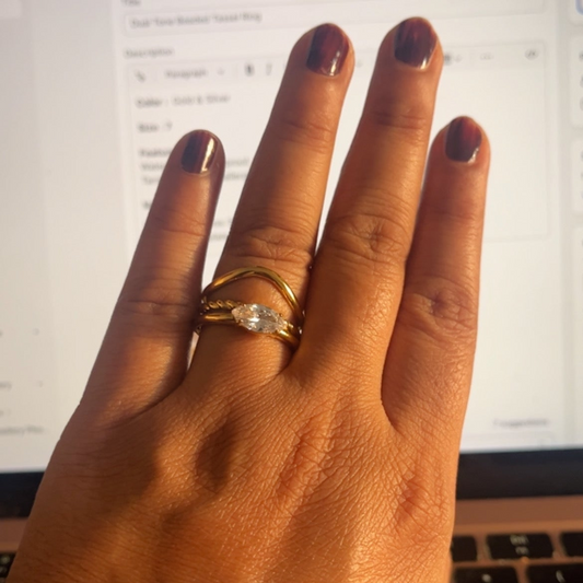 2 in 1 Diamond Gold Ring