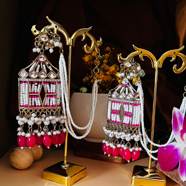 Rani Color Kundan Doli Earrings – Arzzbyfarha