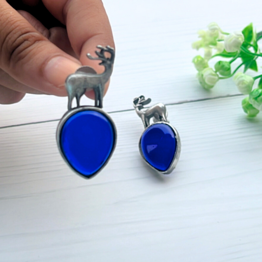 Silver Deer Studs Earrings