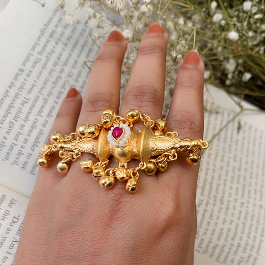 Brass Ghungroo Finger Ring