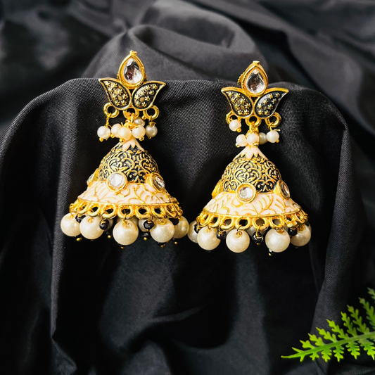 Black Gold Plated Small Jhumki Earrings