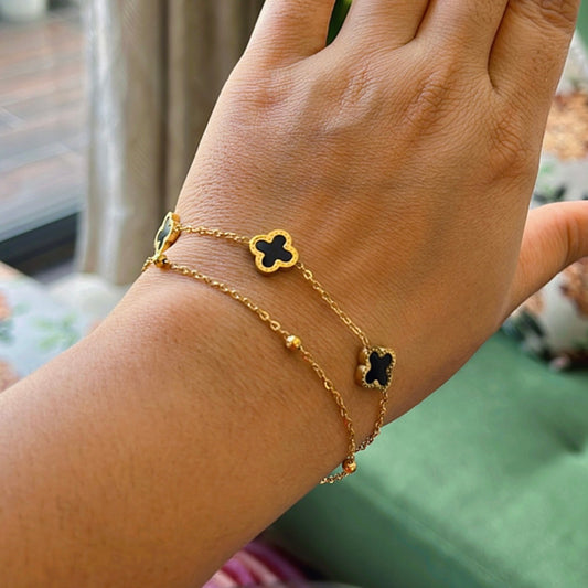 Black Clover Chain Bracelet