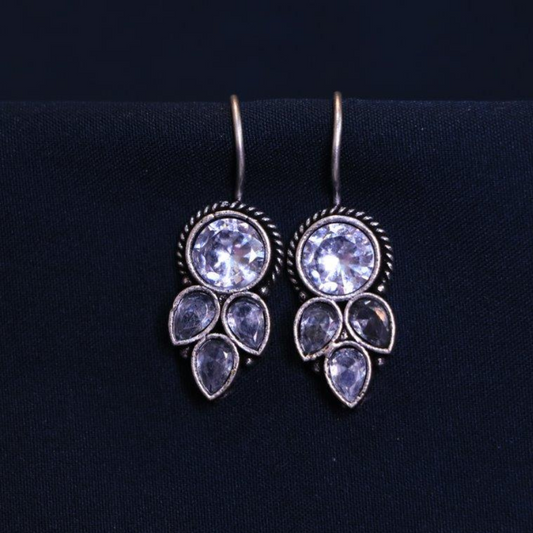 White Contemporary Hook Earrings