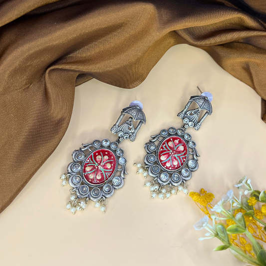 Silver Oxidized Doli Designer Earrings