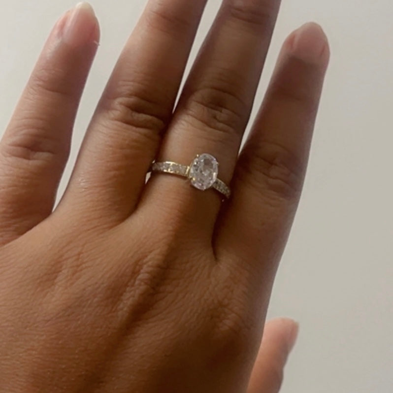 Diamond Zircon Gold Ring