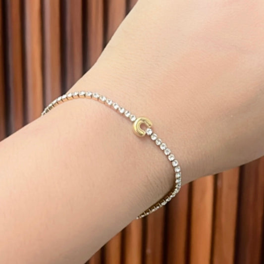 C Alphabet Tennis Bracelet