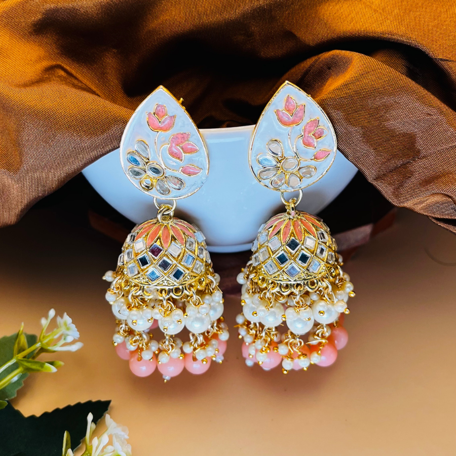 Beautiful Mirror Jhumka Earrings