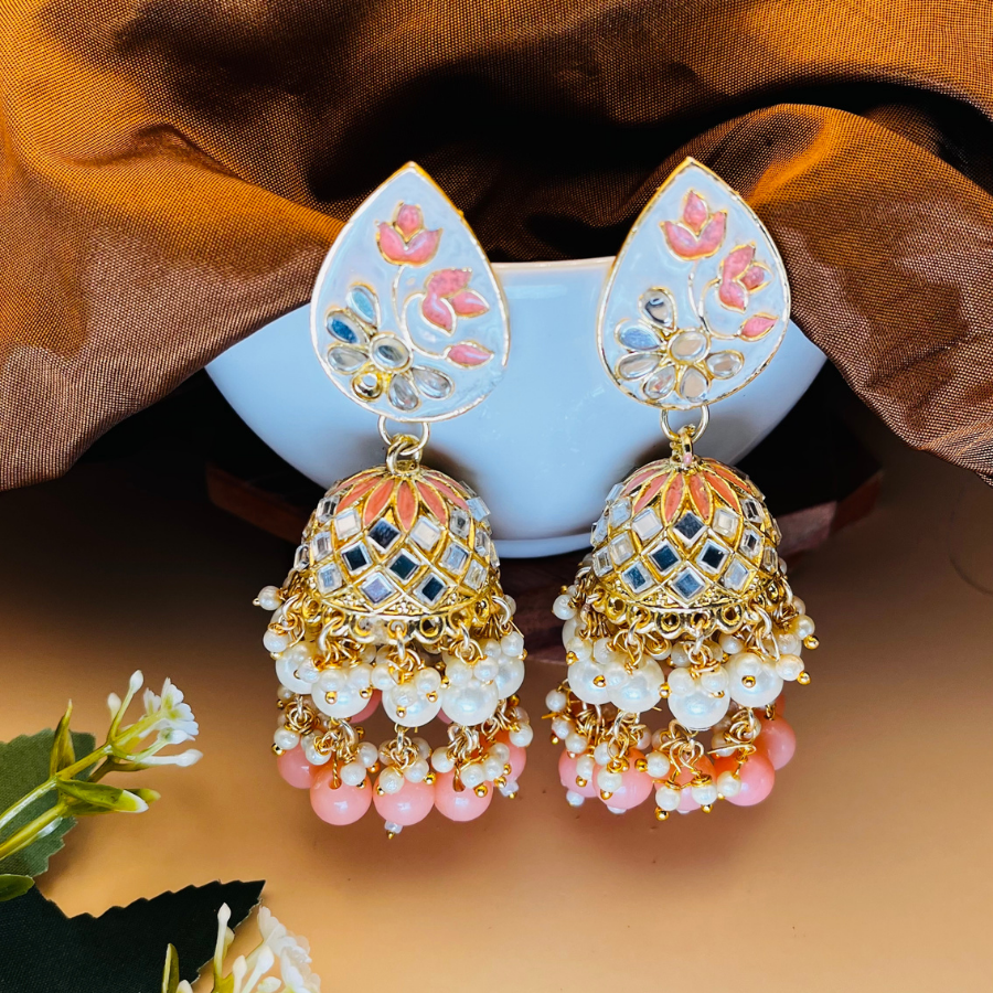 Beautiful Mirror Jhumka Earrings