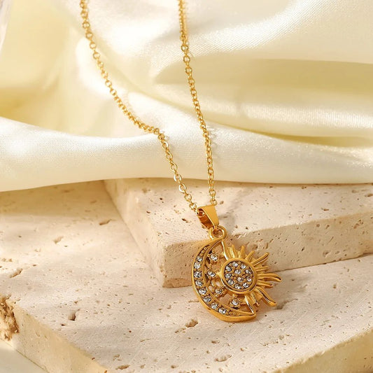 Half Moon AD Studded Pendant