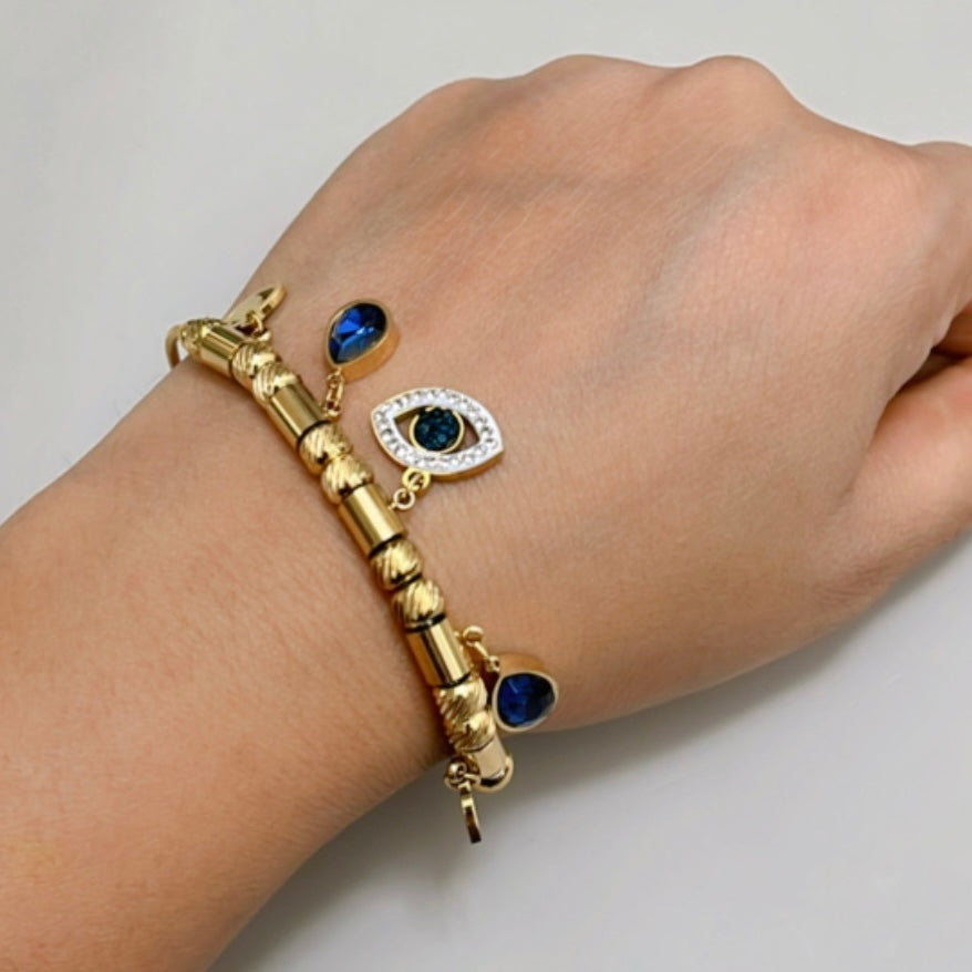 Blue Evil Eye Chain Bracelet
