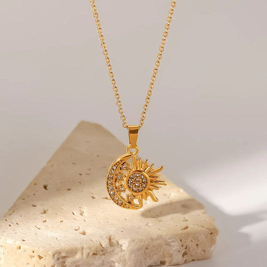 Half Moon AD Studded Pendant