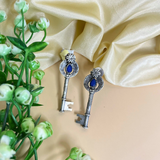 Vintage Key Drop Earrings