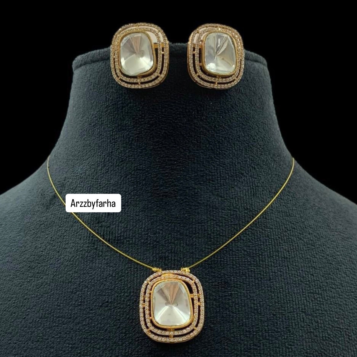 Moissanite Invisible Chain Necklace Set