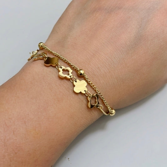 Gold Clover Chain Bracelet
