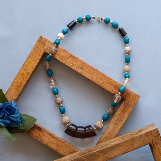 Blue & Grey Mid Lenght Necklace