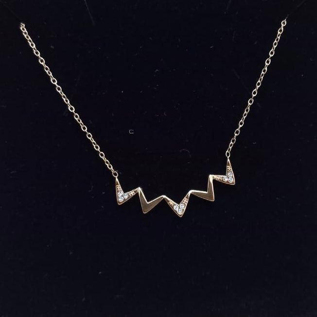 Antitarnish Zigzag Pendant Necklace