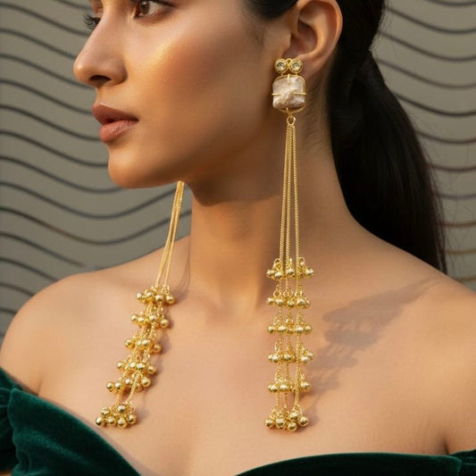 MOP Ghungroo Kashmiri Earrings