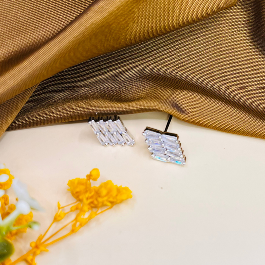 Glass Stone Stud Earrings