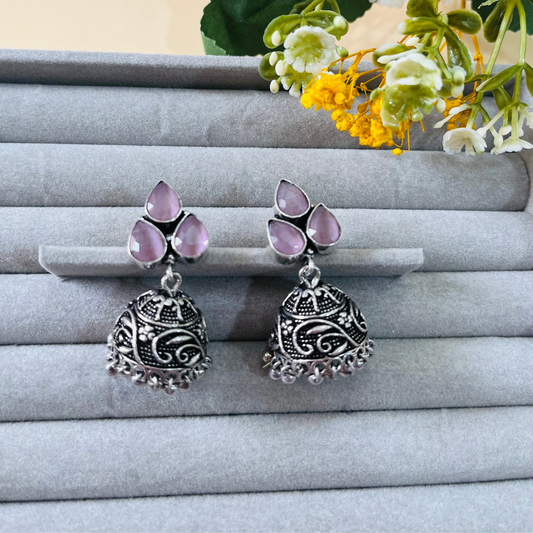 Pink Jhumki Earring