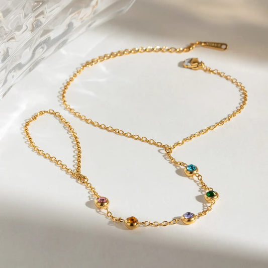 Multicolor Finger Hand Chain Bracelet