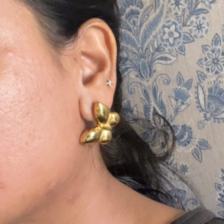 Gold Butterfly Studs Earrings