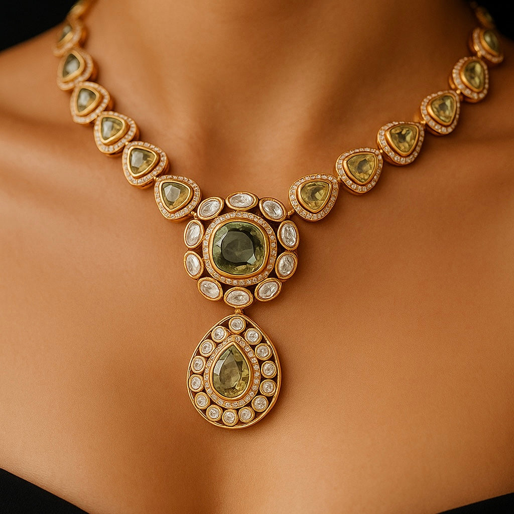 Mint Stone Necklace Set