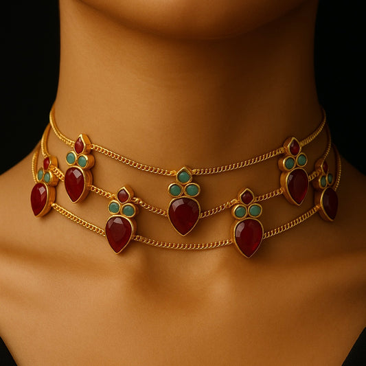 Chain Choker Necklace Set