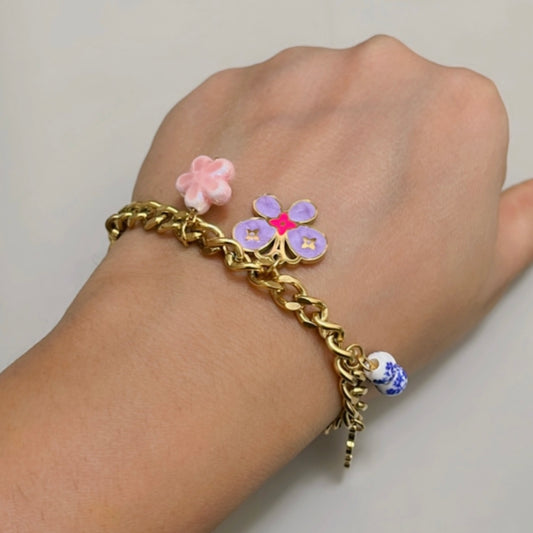 Multicolor charm Chain Bracelet