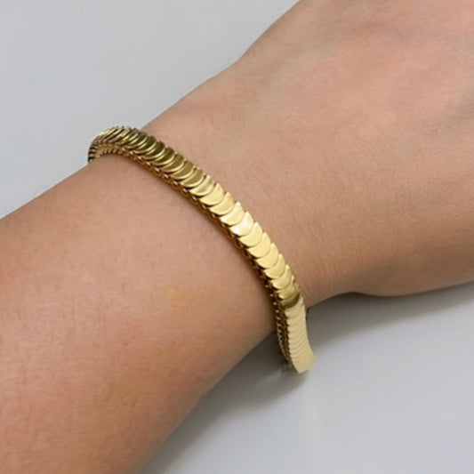 Gold Textured Chain Bracelet