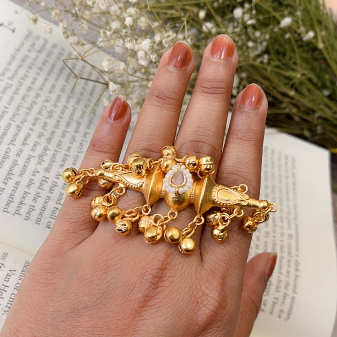 Brass Ghungroo Finger Ring