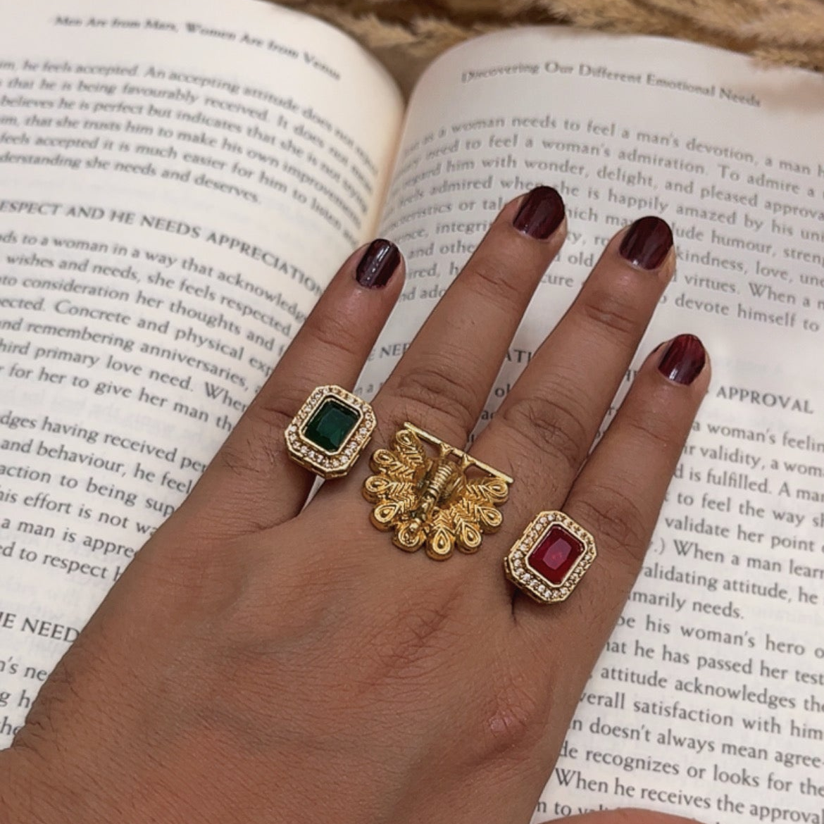 Peacock Stone Statement Ring