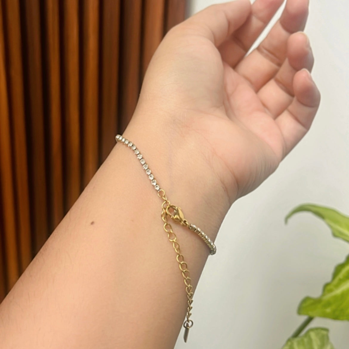 S Alphabet Tennis Bracelet