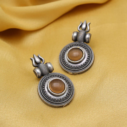 Trishul Oxidised Earrings