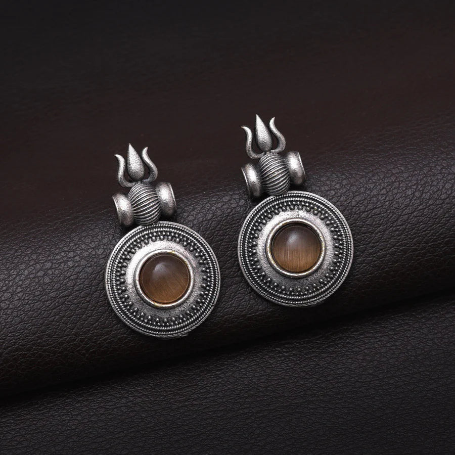 Trishul Oxidised Earrings