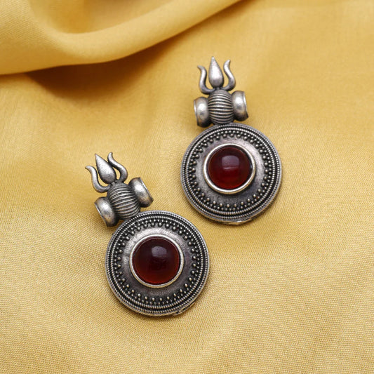Trishul Oxidised Earrings