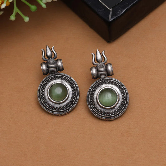 Trishul Oxidised Earrings