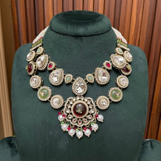 Double Layered Kundan Necklace Set