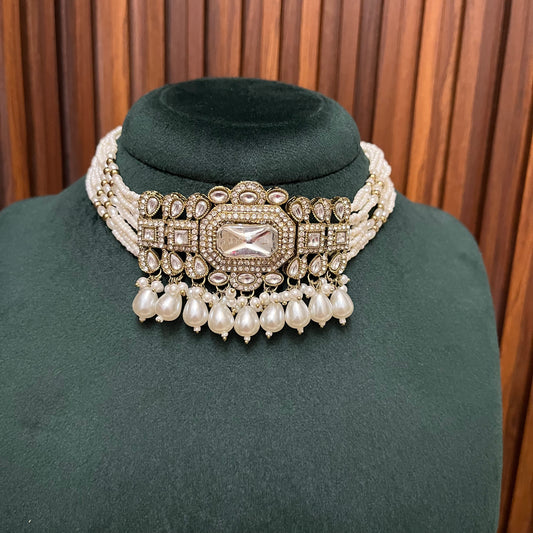 Kundan Zircon Necklace Set