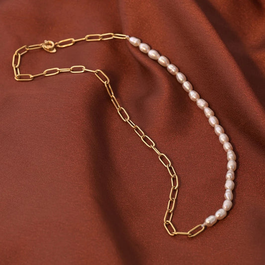 18k Gold Pearl Necklace